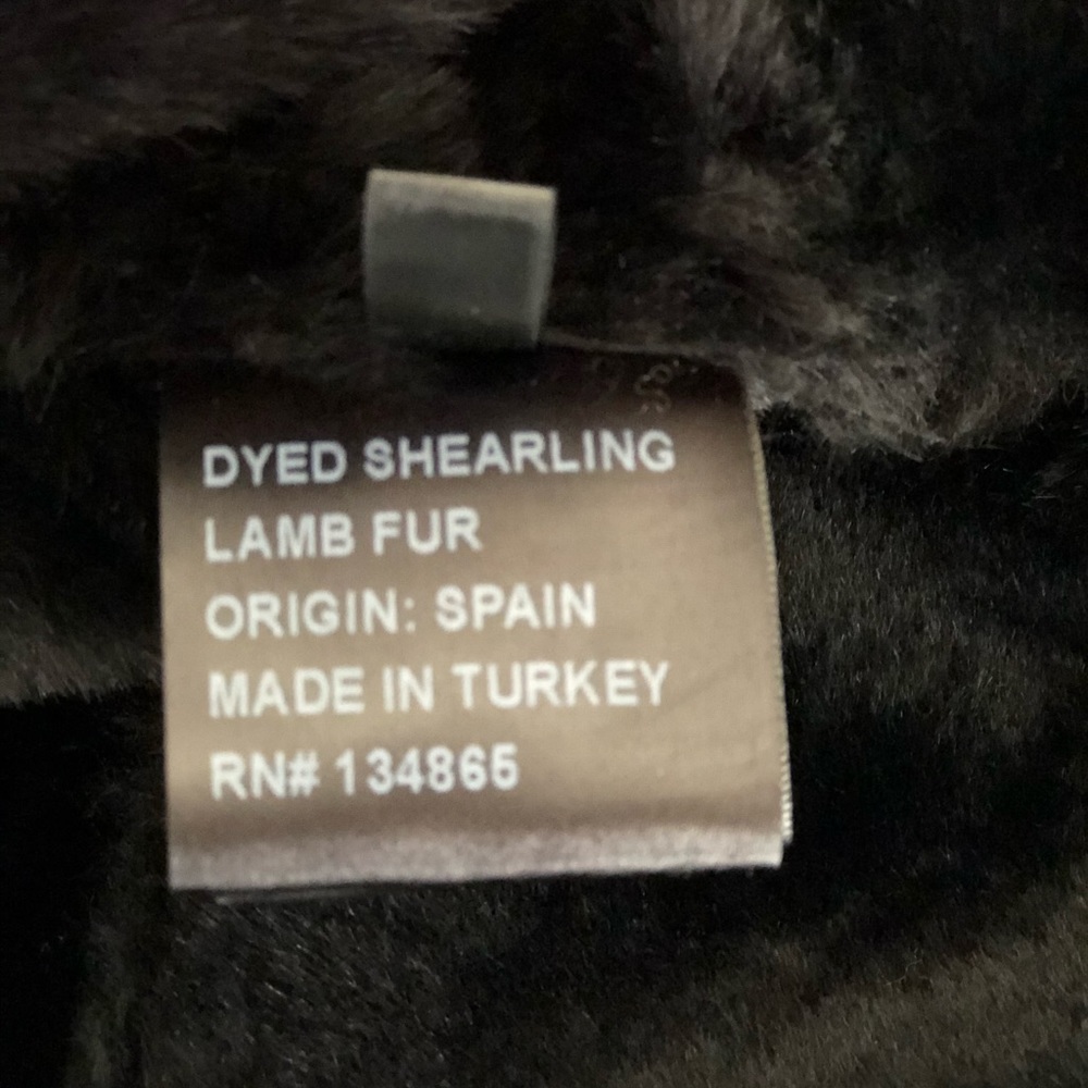 Shearling Lamb Fur Coat with Hood - Picture 7 of 11